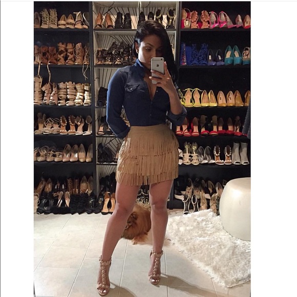 Dresses & Skirts - Fringe nude skirt